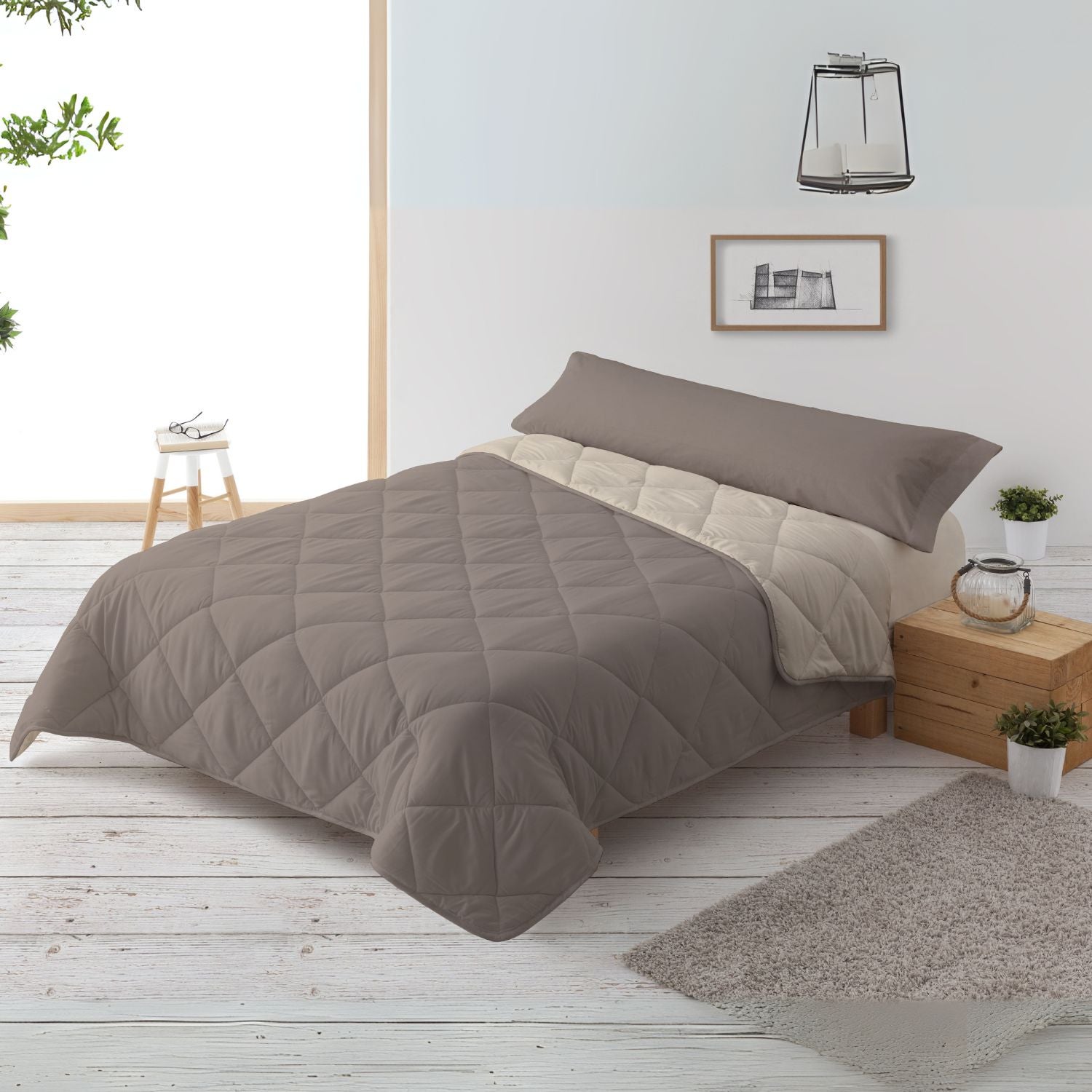 Relleno Nórdico 300gr Bicolor Reversible Cama 135cm (220x220cm