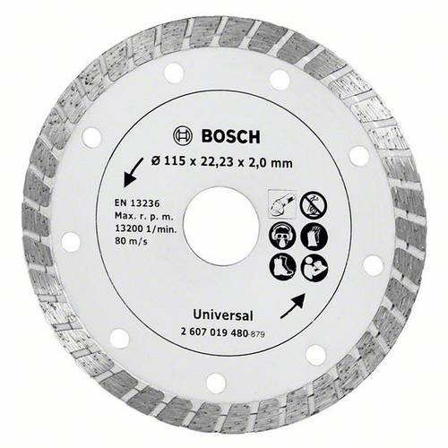 Bosch 1x Disco Diamantato Turbo (per Granito, Pietra Naturale e Cemento, Ø 115 x 22.23 mm, Accessorio Smerigliatrice Angolare)