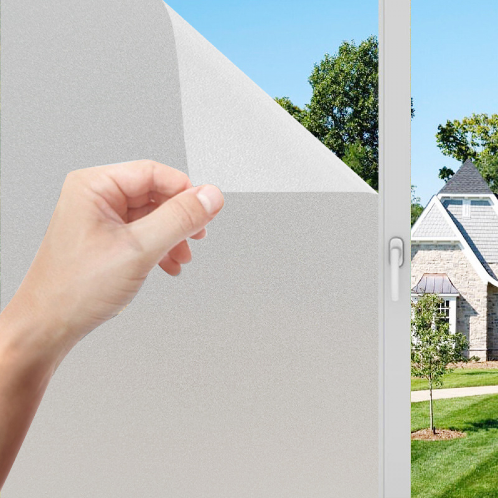 Folia okienna nieprzezroczysta, zestaw 2 sztuk, folia okienna elektrostatyczna, 45x200 cm, dobra prywatność, folia zaciemniająca