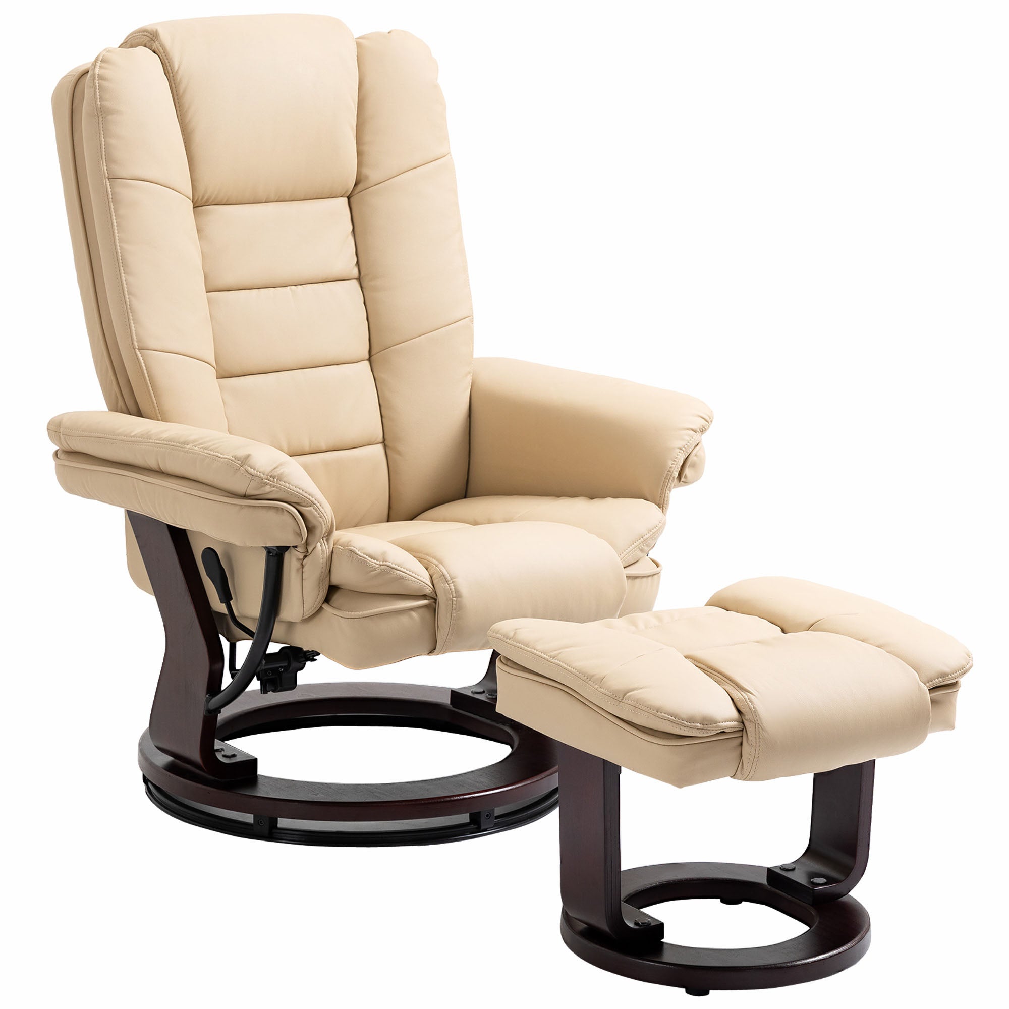 Poltrona Reclinabile HOMCOM Con Poggiapiedi In Velluto Blu – Seduta Imbottita Con Gambe In Legno Di Hevea, Design Moderno, Carico Max 120kg - 4