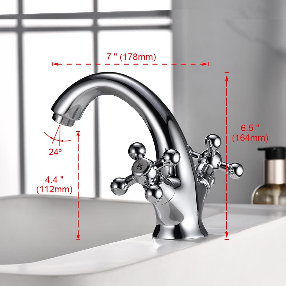 Mitigeur Lavabo Retro Ibergrif Eau Froide – Style Vintage Chromé, Robinet Salle De Bain Élégant M18054