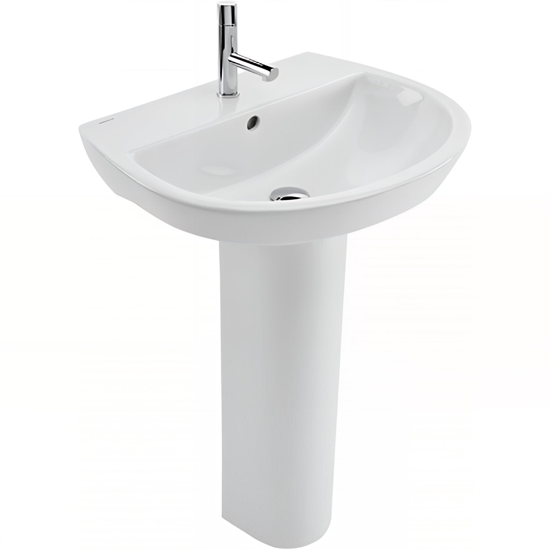 Lavabo 60cm mural céramique traditionnelle SANINDUSA NF Easy blanc - 3