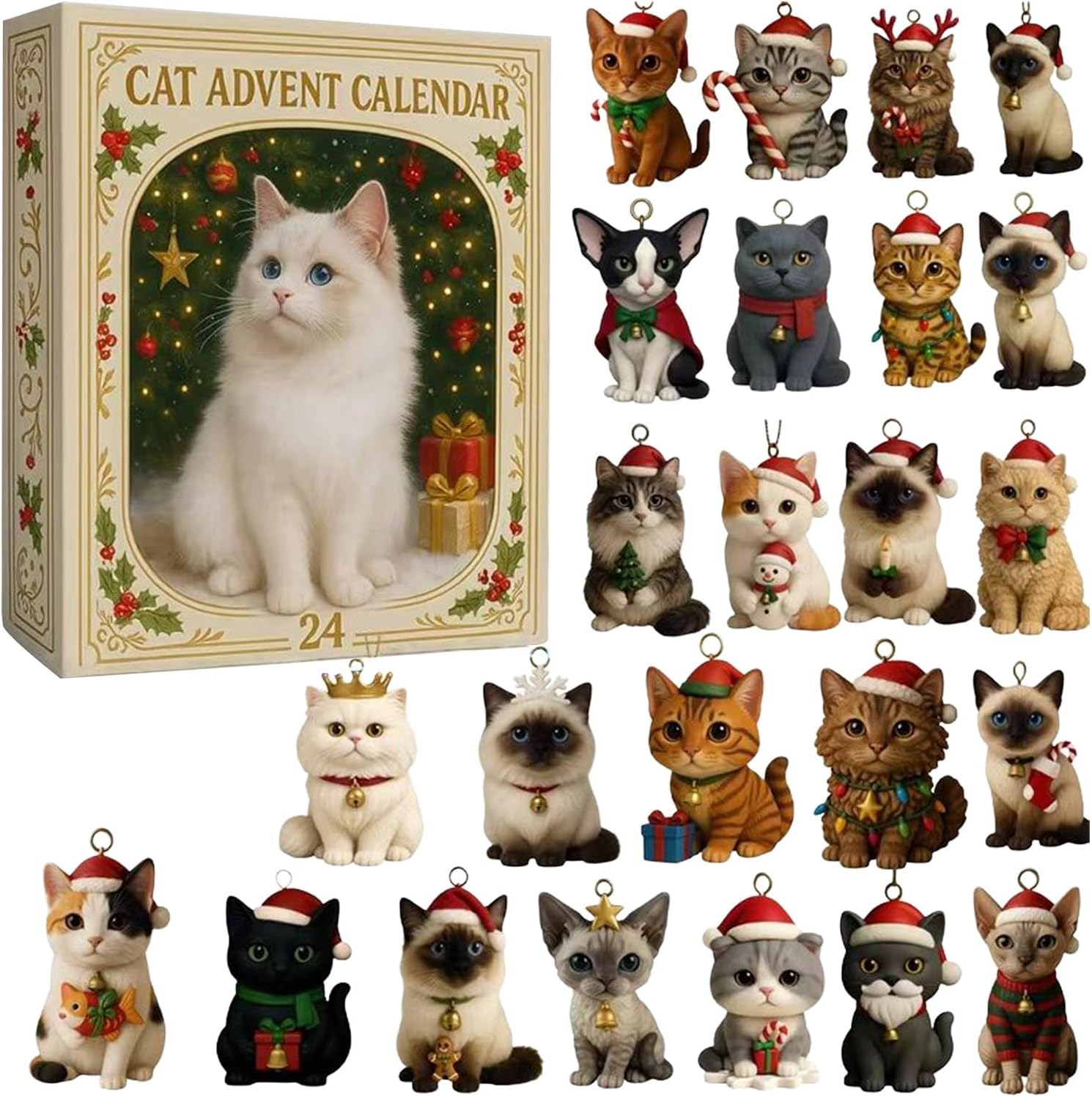 Papierdrachen Set di sacchetti per calendario dell'Avvento, in scatola di carta, 24 sacchetti di carta