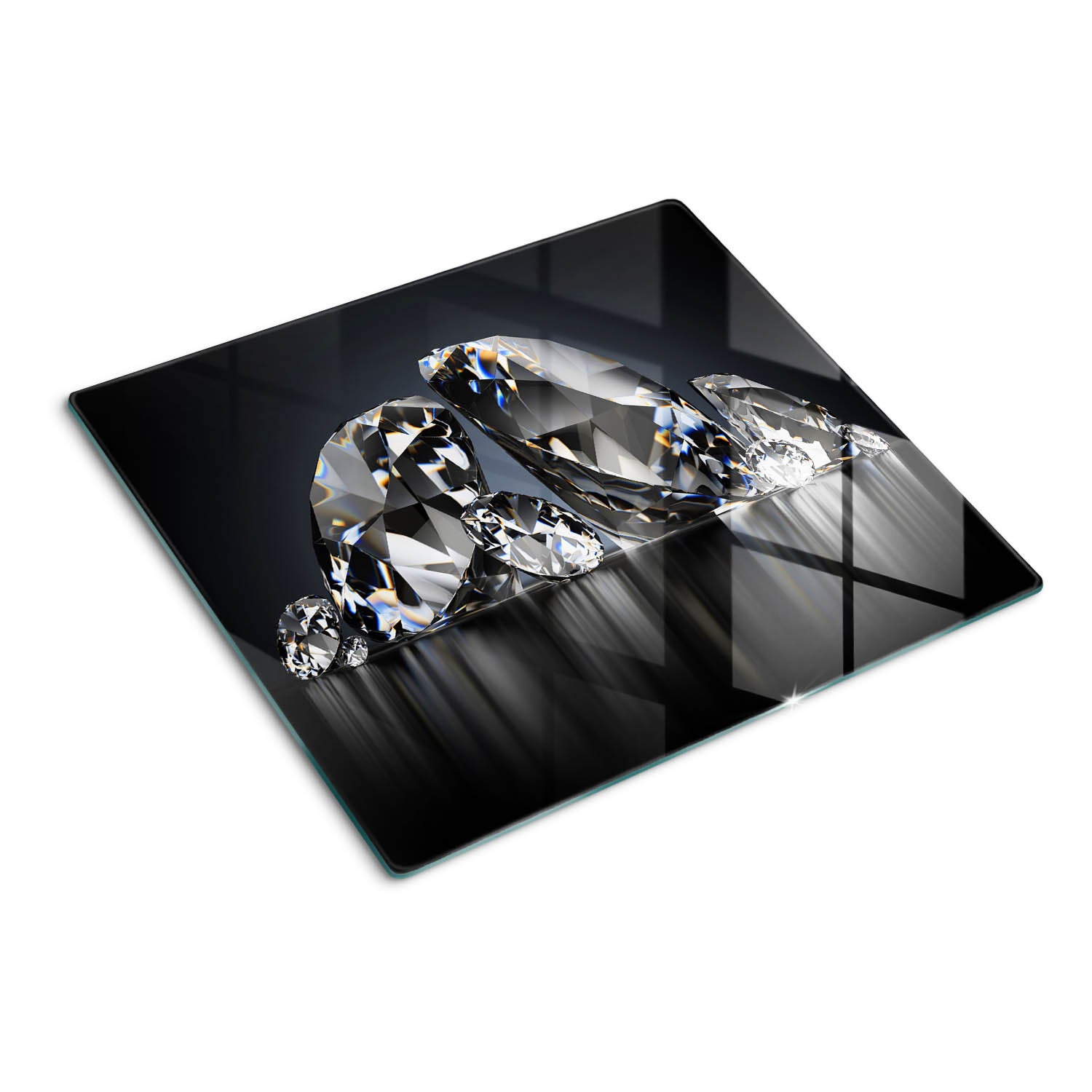 Planche De Cuisine En Verre Trempé Tulup – 60x52 Cm – Blanc, Aspect Marbré
