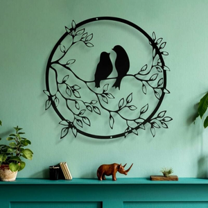 LIUSHI Ornements Muraux Ronds De Décoration D'art De Mur De Feuille En Métal, Sculpture Murale De Décoration Murale De Feuille D'or Pour La Maison, La