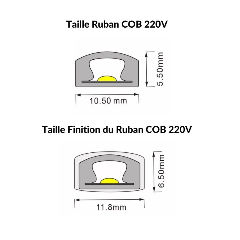 Striscia LED COB 220V AC ritagliabile 20M IP65 432LED/m - Bianco caldo 2300K - 3500K - SILAMP - 7