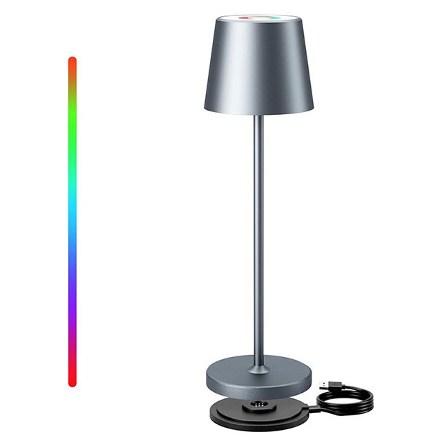 WEILAILUX Lampe De Table LED Sans Fil Rechargeable, 3 Couleurs à Intensité Variable, étanche, Fonctionne Avec Des Piles, Lumière D'ambiance Portable Pour Maison/restaurant/terrasse/camping/bar (doré