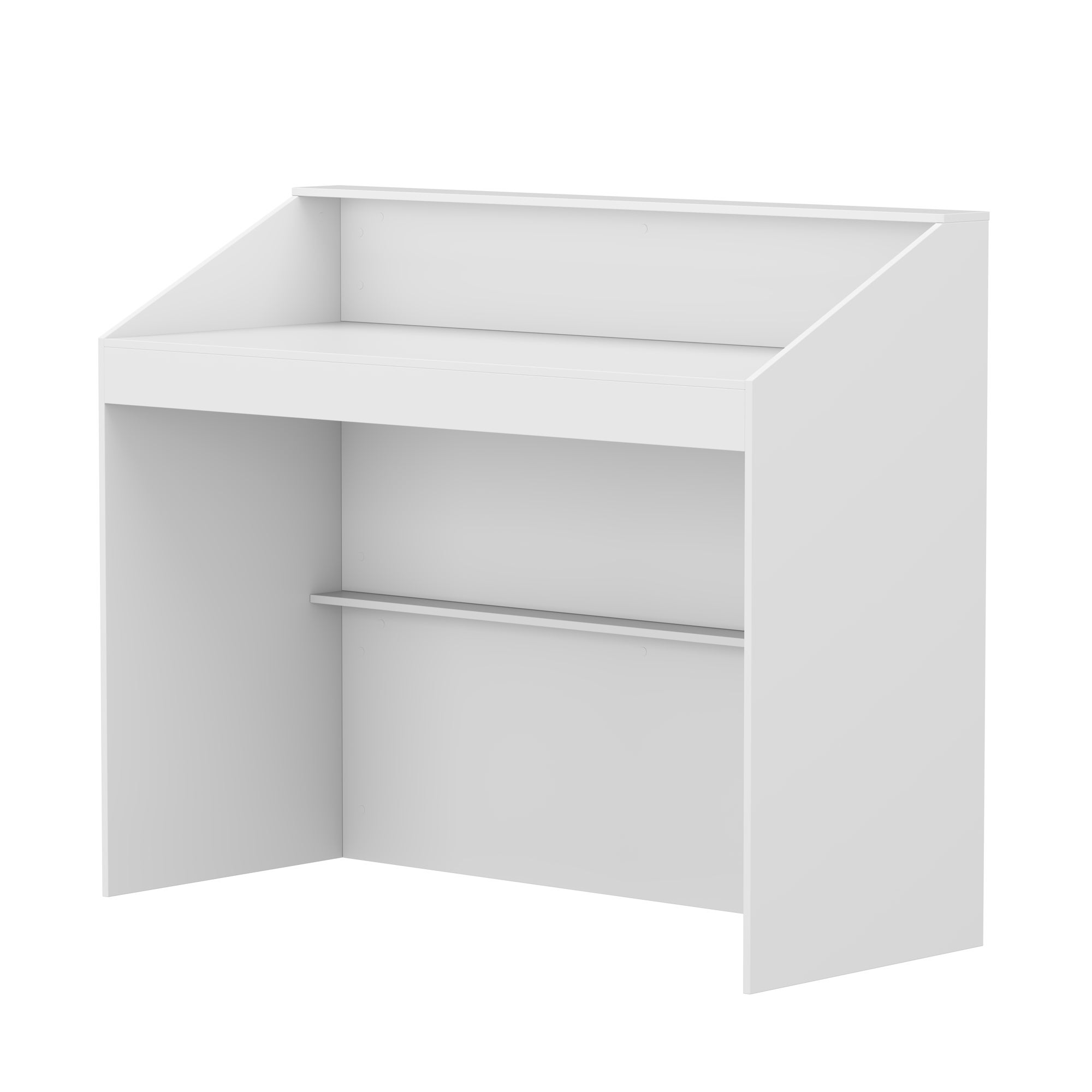 Comptoir de réception avec compartiments ouverts,Table de réception,étagères,Salon,Bureau,120x50x100cm,Blanc - 8