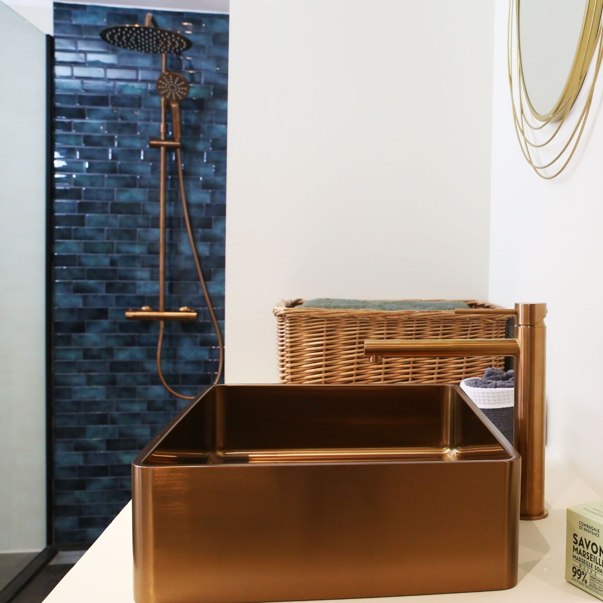 Luisa mitigeur lavabo haut cuivre brossé - 5