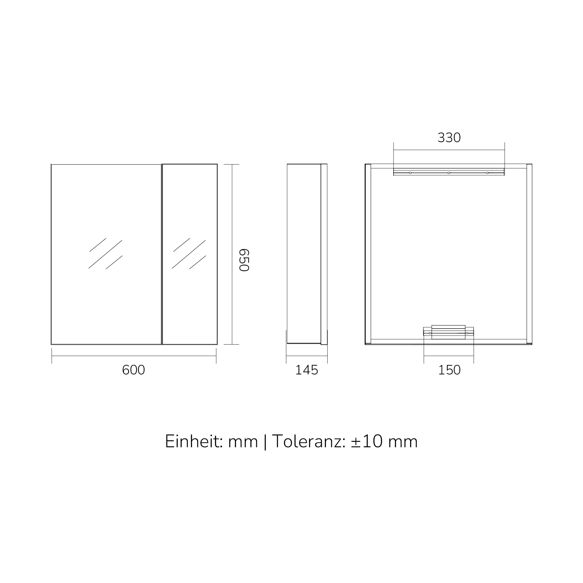 EMKE Armoire de Toilette Murale 60 x 65 x 14,5 cm – 2 Portes avec Rangement Intégré, Charnières Soft-Close, Blanc Mat - 8