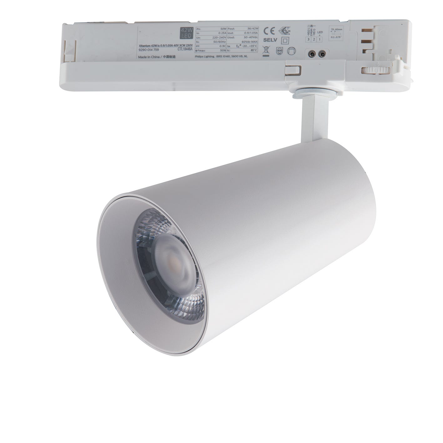Luminaire sur rail LED KONE aluminium blanc 30W 4000K (lumière ...