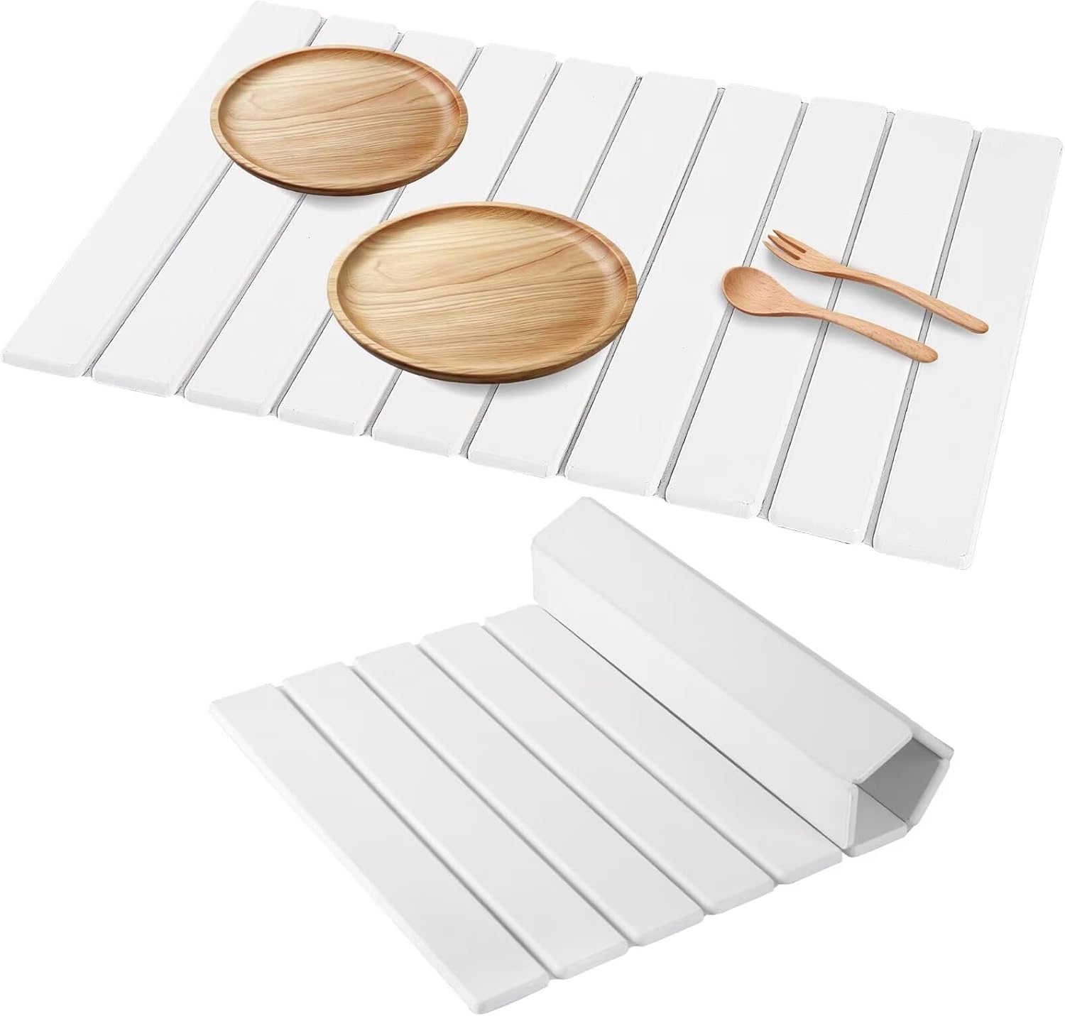 Tapis Égouttoir Vaisselle En Silicone 36x28 Cm – Antidérapant, Résistant à La Chaleur, Facile à Nettoyer, Vert - 9