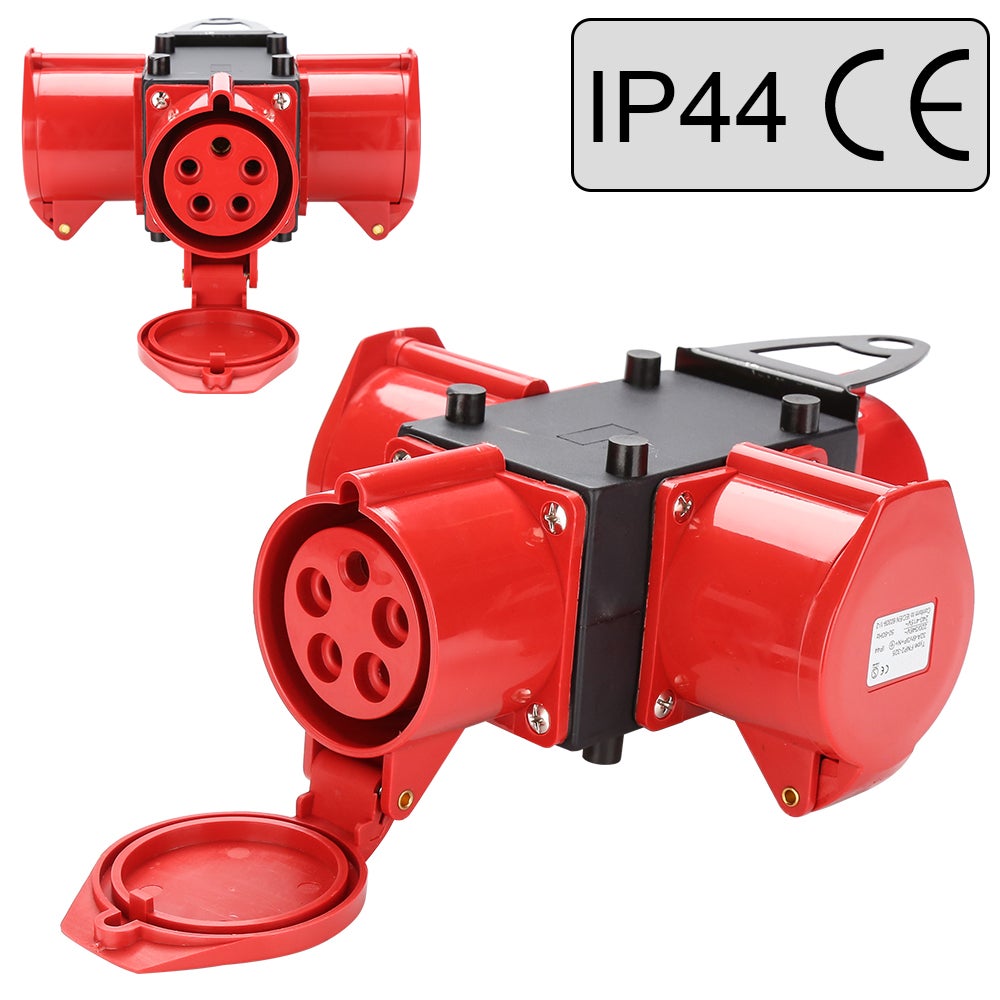 Coffret de Chantier Monophase Repartiteur de Courant Mural Coffret Electrique de Chantier 3 x CEE 400V / 32A Steckdose 5P - 4