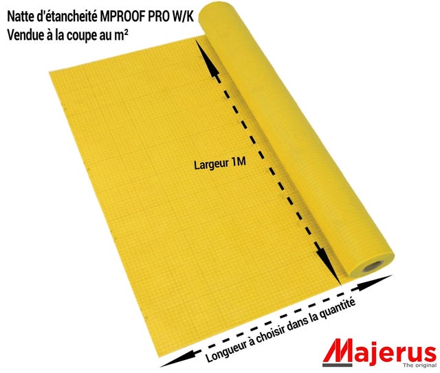 Natte d'étanchéité MPROOF PRO W/K vendue au m² MAJERUS