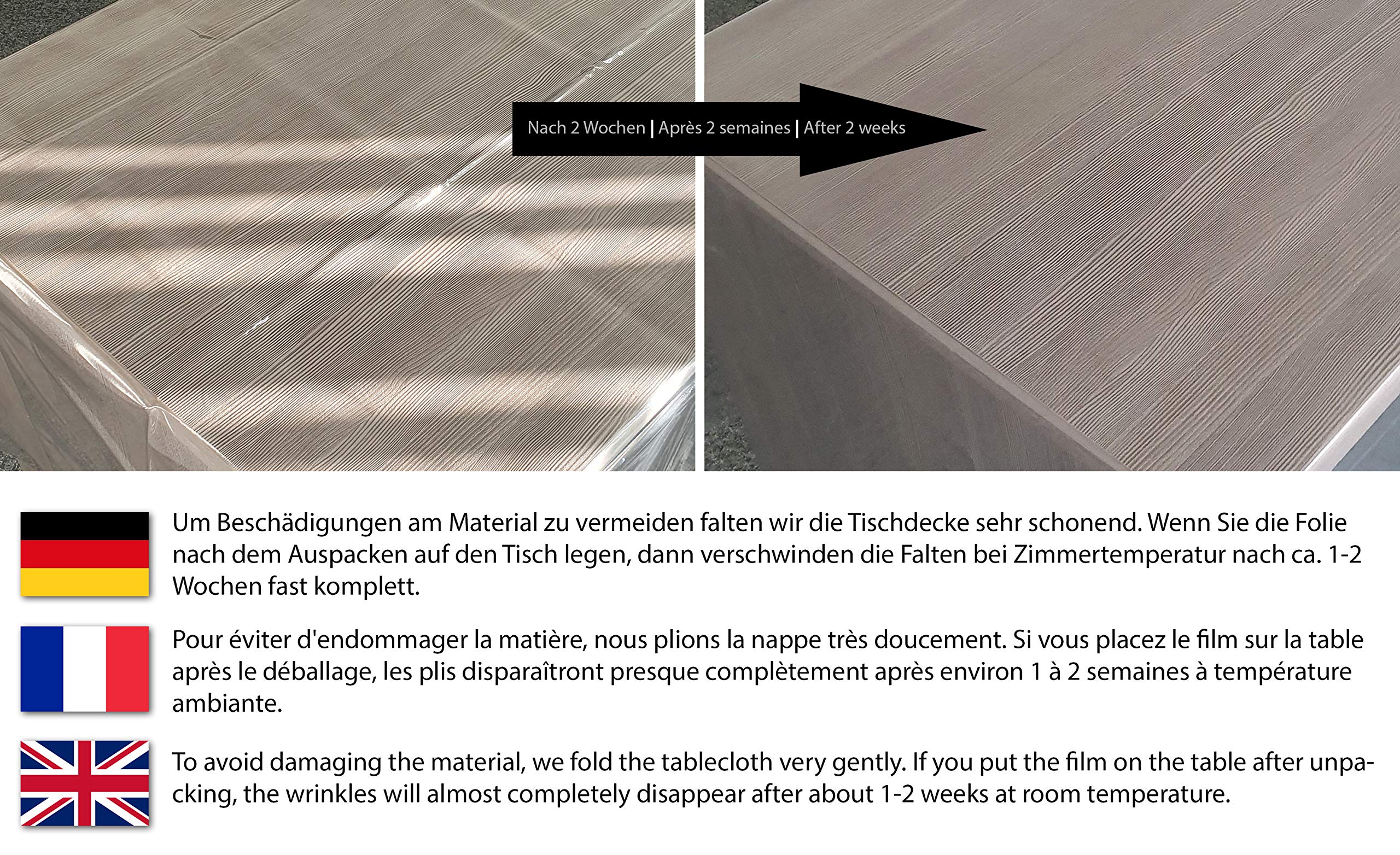 BEAUTEX Pellicola da tavolo trasparente, di alta qualità, facile da pulire e pulire, pellicola protettiva per tavolo testata, tovaglia di protezione, - 2