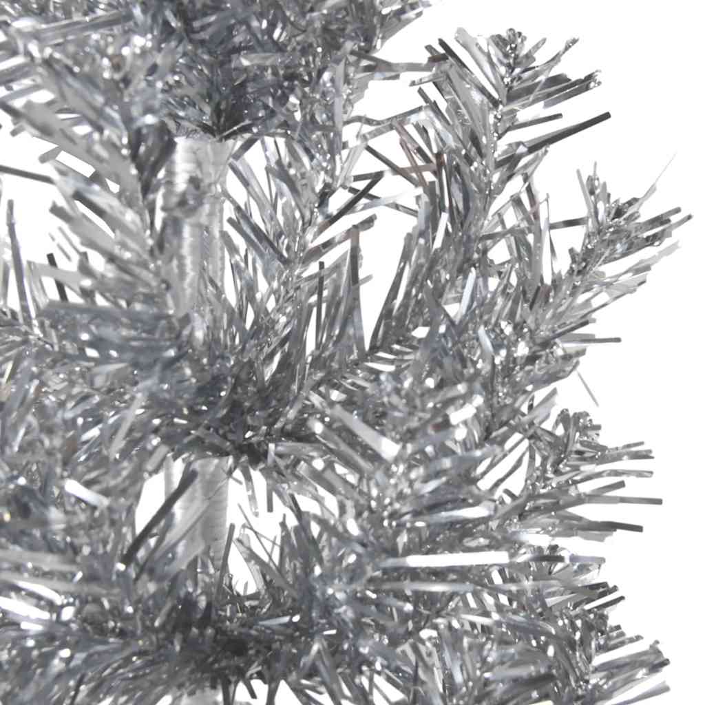 Meia árvore de Natal artificial com suporte prateado 210 cm - COMFORTXL - 5