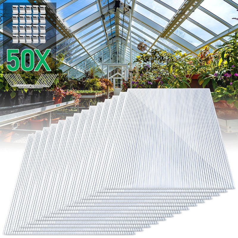 14x polycarbonate alvéolaire 4mm 10,25 m² plaque double paroi,plaque de serre,121 x 60.5cm - 9