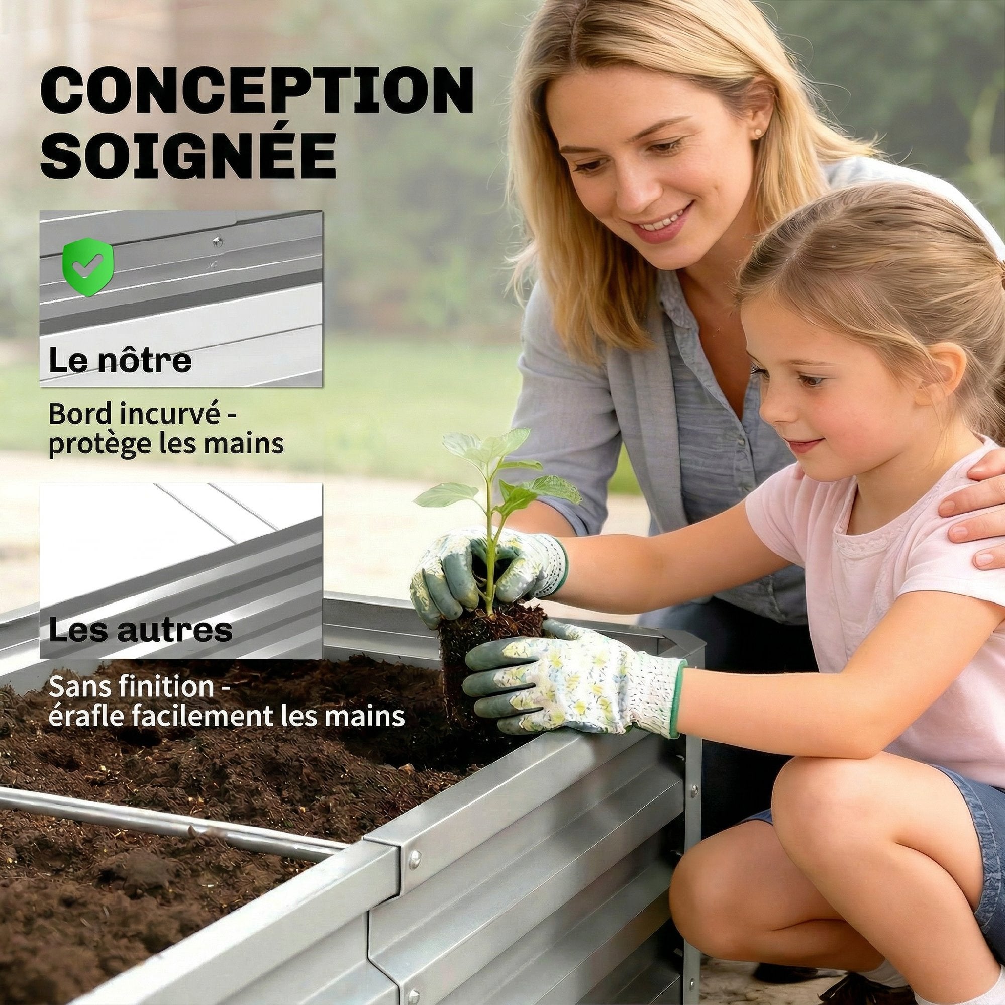Carré potager Acier galvanisée Outsunny - 7