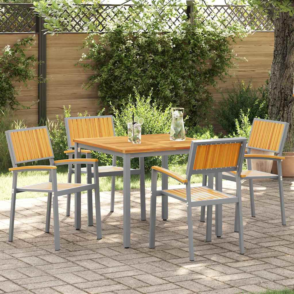 Silla de Jardín 4 pcs Marrón 56 x 57 x 87cm - COMFORTXL - 2
