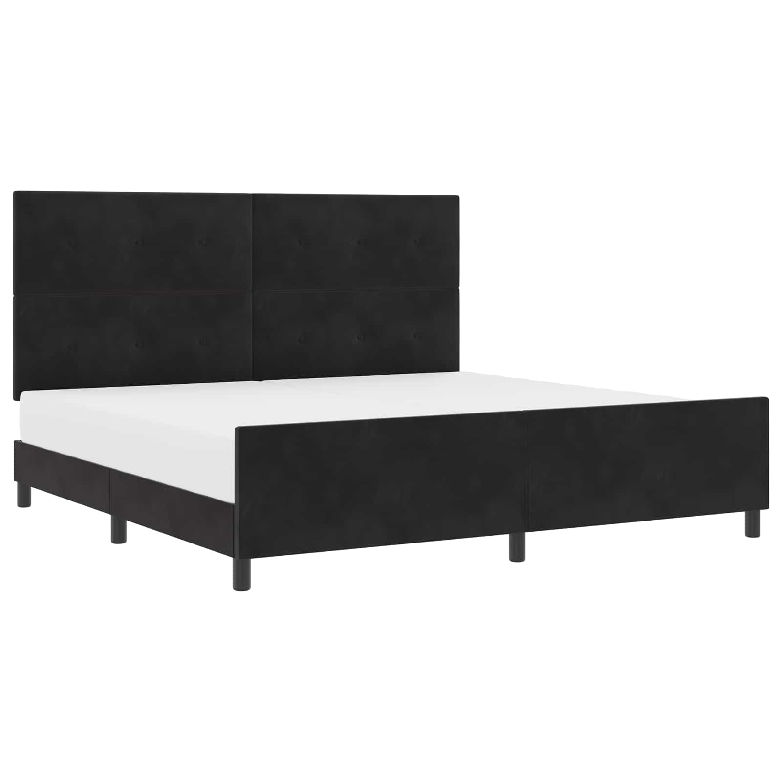 Cama tipo Box Spring con cabecera Negro 200 x 200 cm Terciopelo | Leroy ...