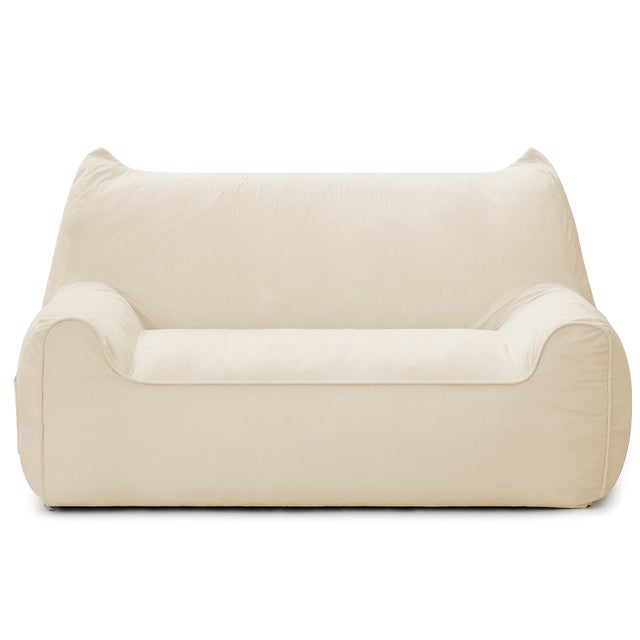 1 x Puff pera gigante 2 lugares poltrona relax, tecido impermeável confortável 120x90x75cm interior exterior casa - Bege