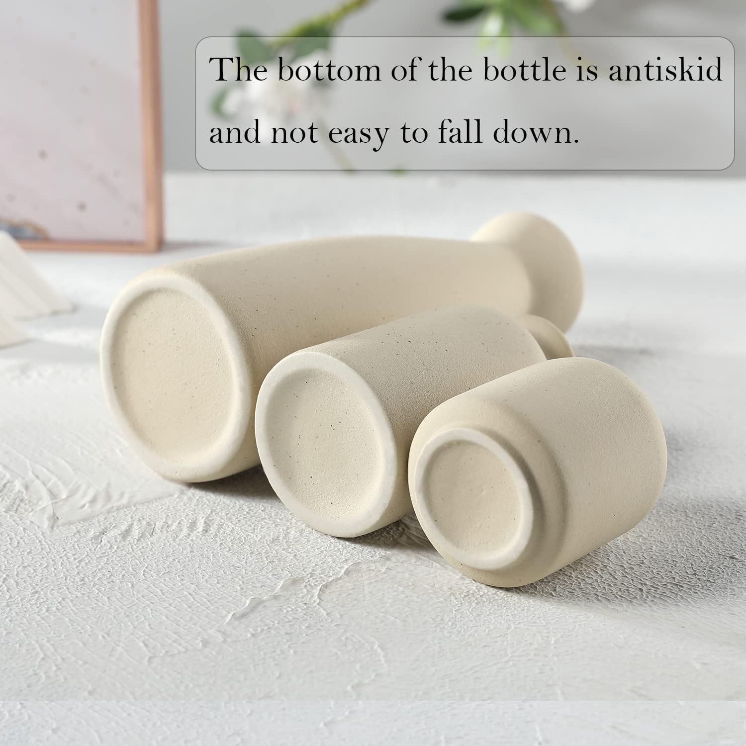 3 Ceramica Vaso Set,Vaso Decorativo da Interno,Minimalista Boho Stile Decor,Vasi Decorativi per Erba Della Pampa, Soggiorno, Scaffale, Tavolo da