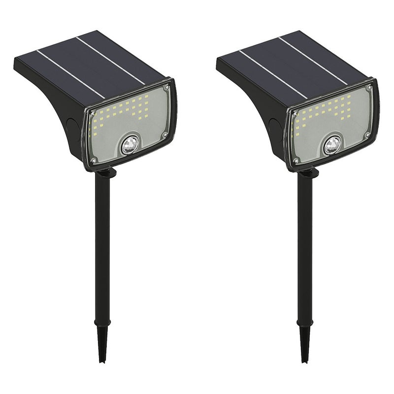 Zestaw 2 lamp wbijanych lub kinkietów solarnych z czujnikiem ruchu - 700 lumenów - CHENDI