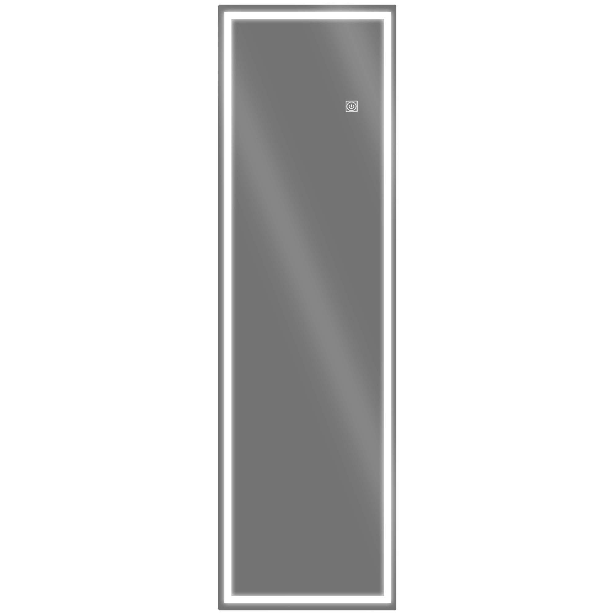 Miroir Mural LED Rectangulaire 40x120 Cm - Verre Trempé 4mm, éclairage Réglable 3 Couleurs - Interrupteur Tactile, Mémoire