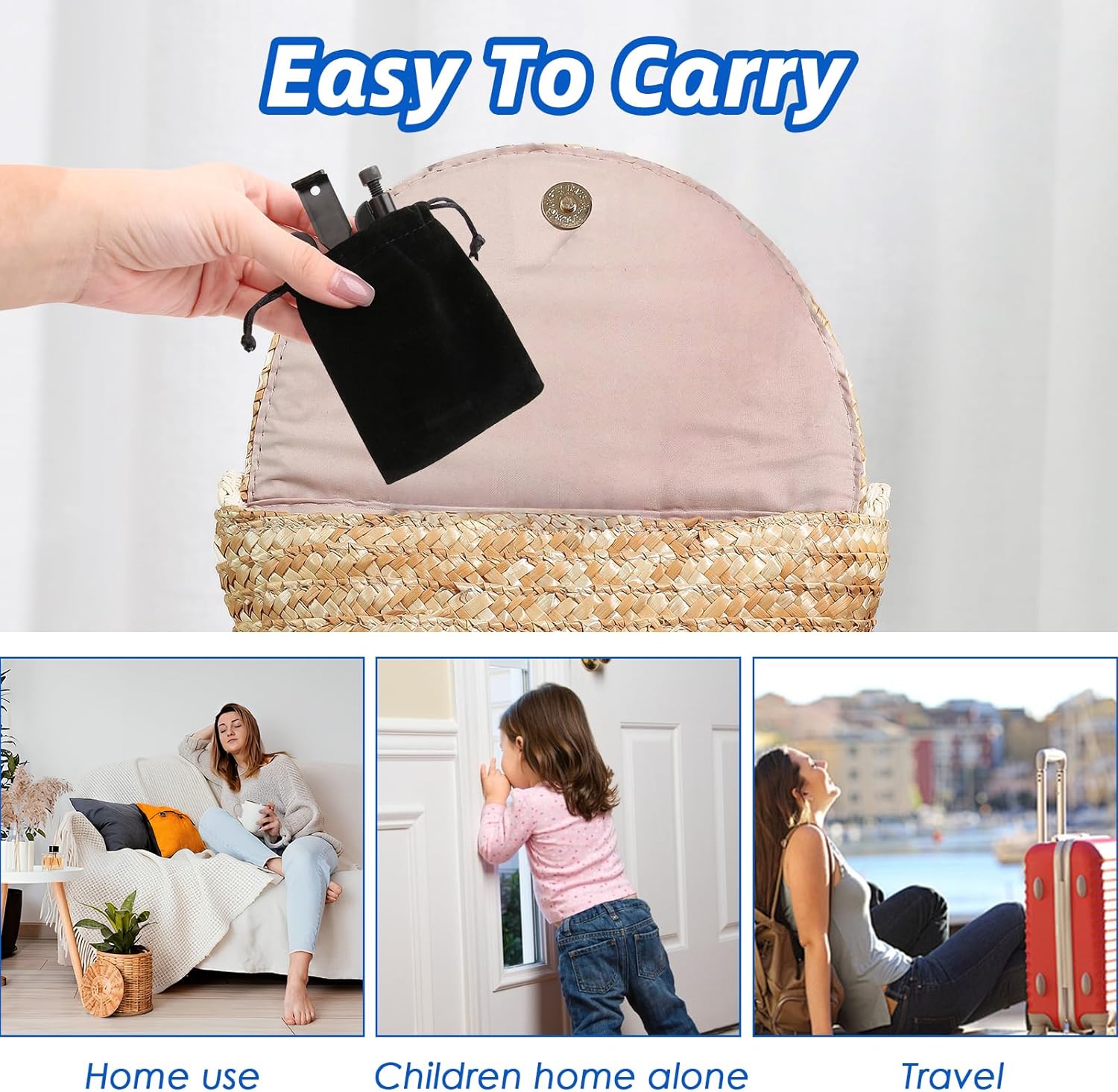 Bloque Porte Hotel, Serrure Portable De Voyage En Acier Verrou De Sécurité Pour Porte D'entrée Verrouillage Sans Percer Anti Cambriolage Door Lock Rob - 6