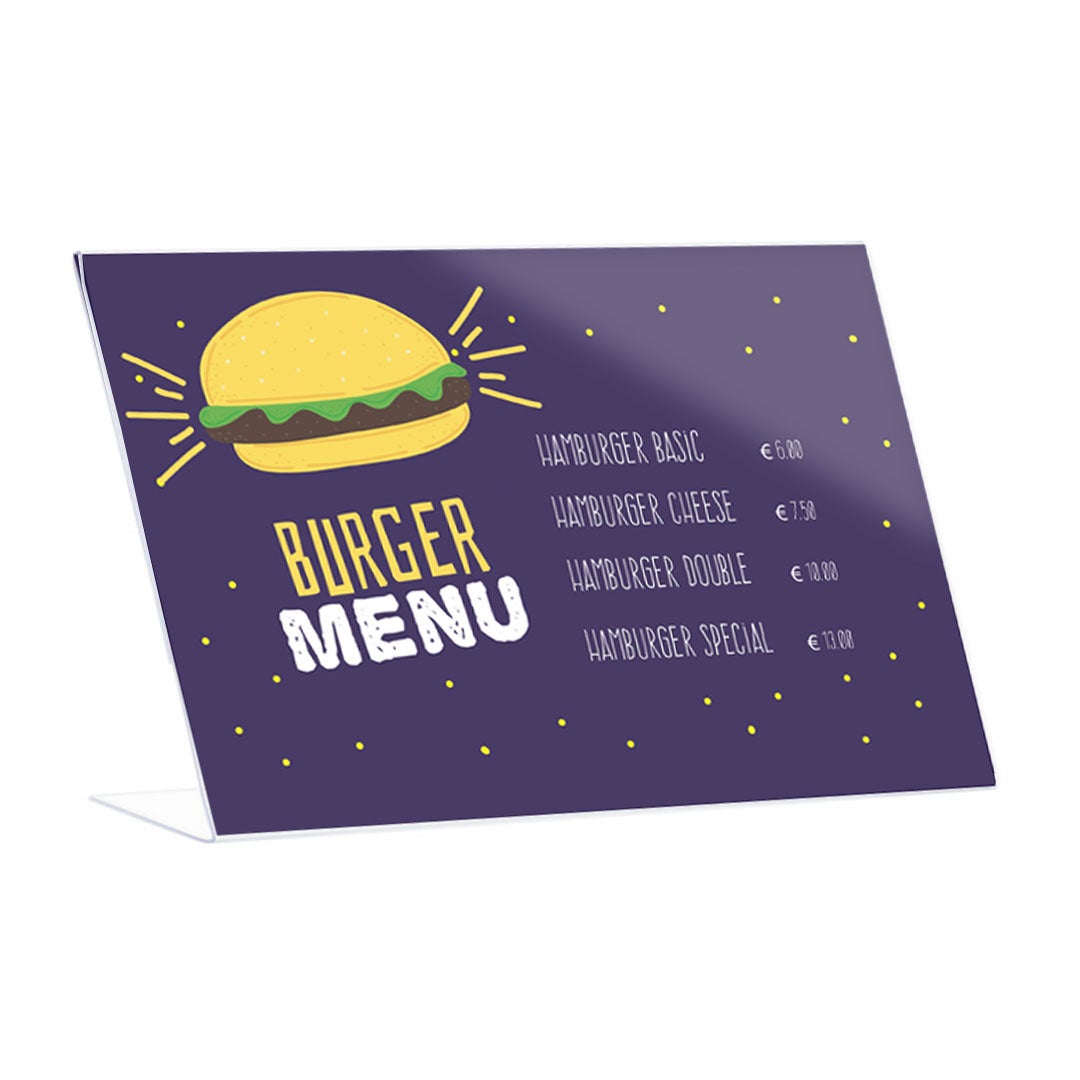 Portamenu Da Tavolo In Acrilico E Legno Per Ristoranti E Uffici | Set Da 5 Con Doppio Uso Tipo T E L - Foto 11