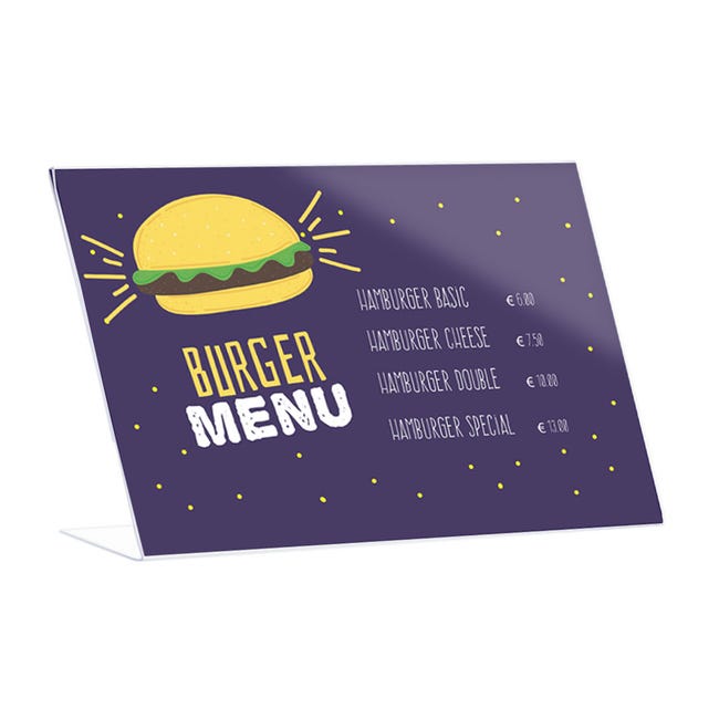 Portamenu Da Tavolo In Acrilico E Legno Per Ristoranti E Uffici | Set Da 5 Con Doppio Uso Tipo T E L - Foto 11