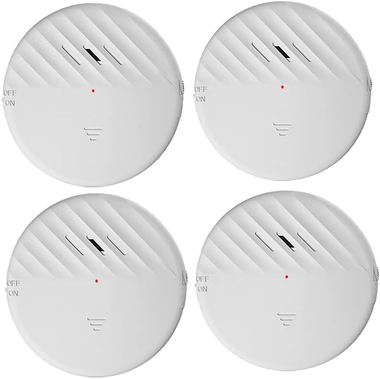 4-częściowy alarm antykradzieżowy do drzwi i okien - z czujnikiem wibracji - 125 dB - ze wskaźnikiem LED - odpowiedni do zabezpieczenia domu - biały