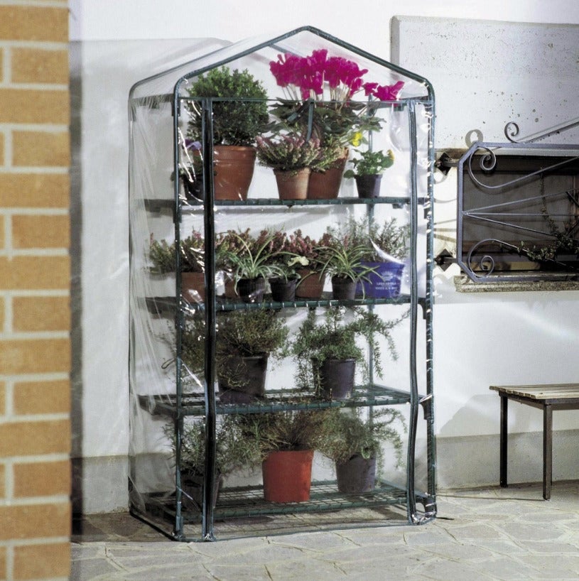 Relaxdays Serre balcon H x l x P : 193 x 58 x 36 cm, 5 étages, fer et film PVC, transparent / noir Relaxdays Serre balcon H x l x P : 193 x 58 x 36 cm, 5 étages, fer et film PVC, transparent / noir