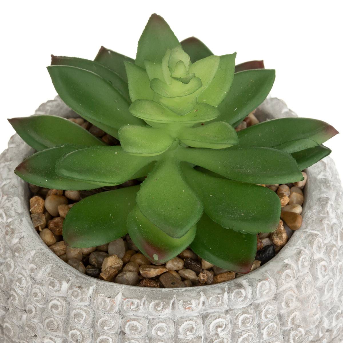Plante Artificielle Bouddha Pot Ciment H13,5cm Blanc - Atmosphera Créateur d'intérieur - 4