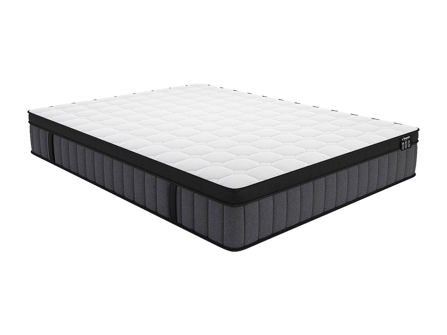 Matelas 160 x 200 cm hybride ressorts ensachés 7 zones et gel à mémoire de forme ép.25cm - TOLCA de YSMÉE - 2