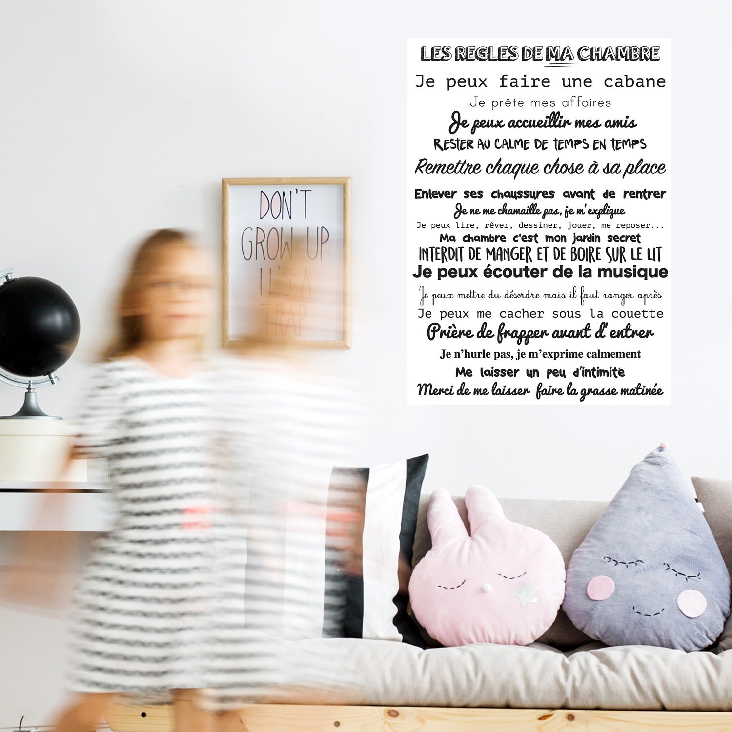 Stickers y vinilos decorativos, las reglas de mi habitación, 48 cm x 68 cm - 4