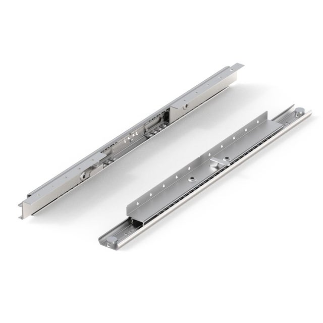 F93 - COULISSES DE BILLES OUVERTURE SYNCHRONISÉE POUR TABLE EXTENSIBLES CAPACITÉ 60 KG (600 mm) - Levier de verrouillage - 1 rallonge de 30 cm