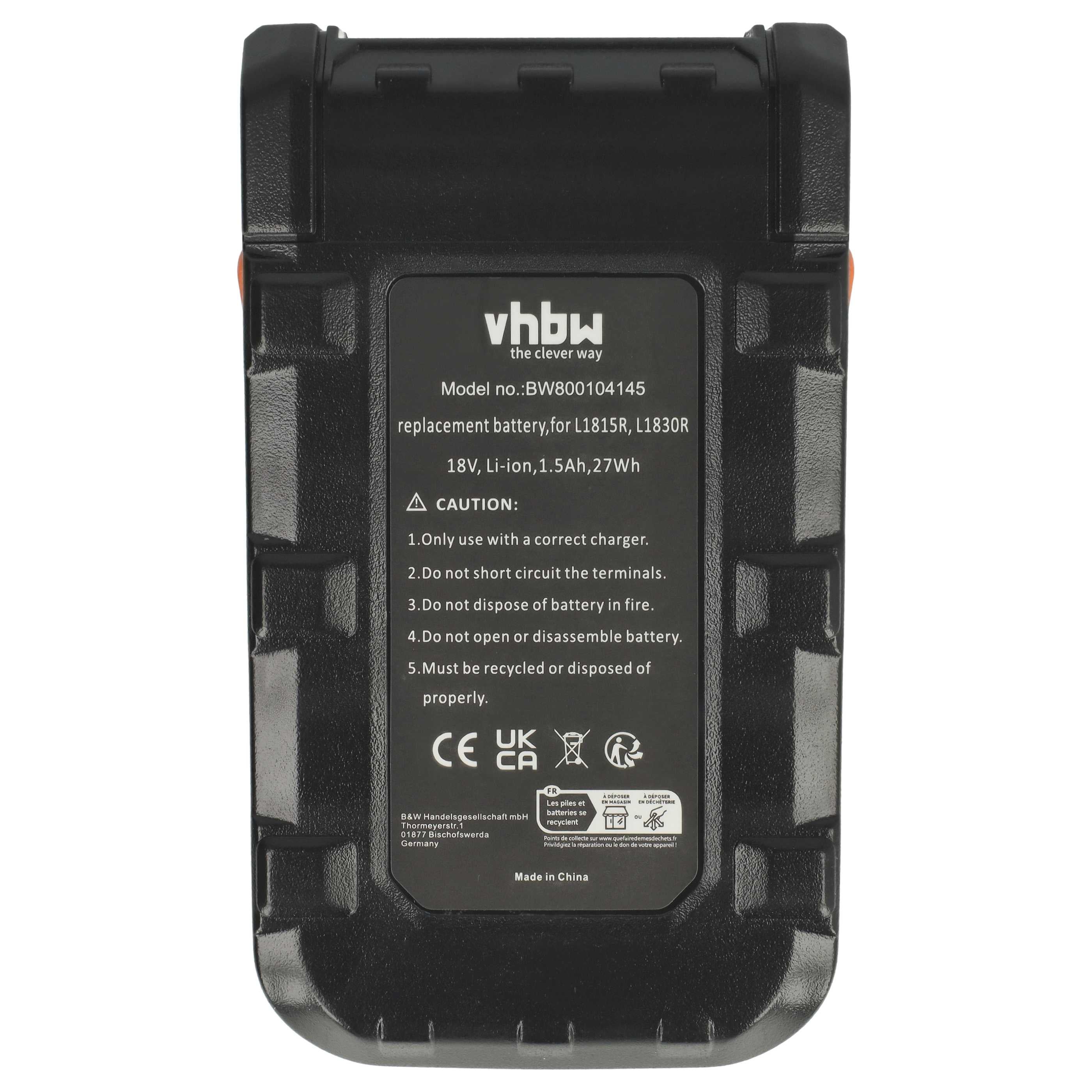 Vhbw Batteria Sostitutiva Per AEG Aspirapolvere | 18V 1500mAh Li-Ion | Compatibile Con CX7-35 OKO E Electrolux - 2