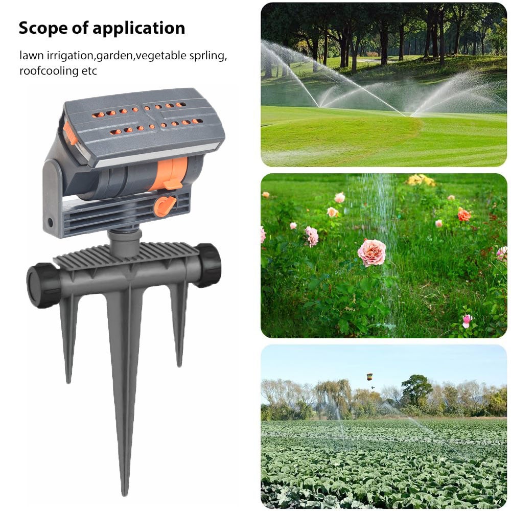 Arroseur rotatif haute pression, arroseur oscillant automatique 16 trous, 4 types de jets, idéal pour l'arrosage de la maison et du jardin. - 7