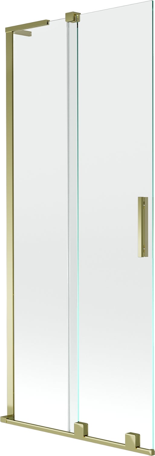 Mexen Velar L parawan nawannowy 2-skrzydłowy rozsuwany 80 x 150 cm, transparent, złoty - 896-080-003-01-50