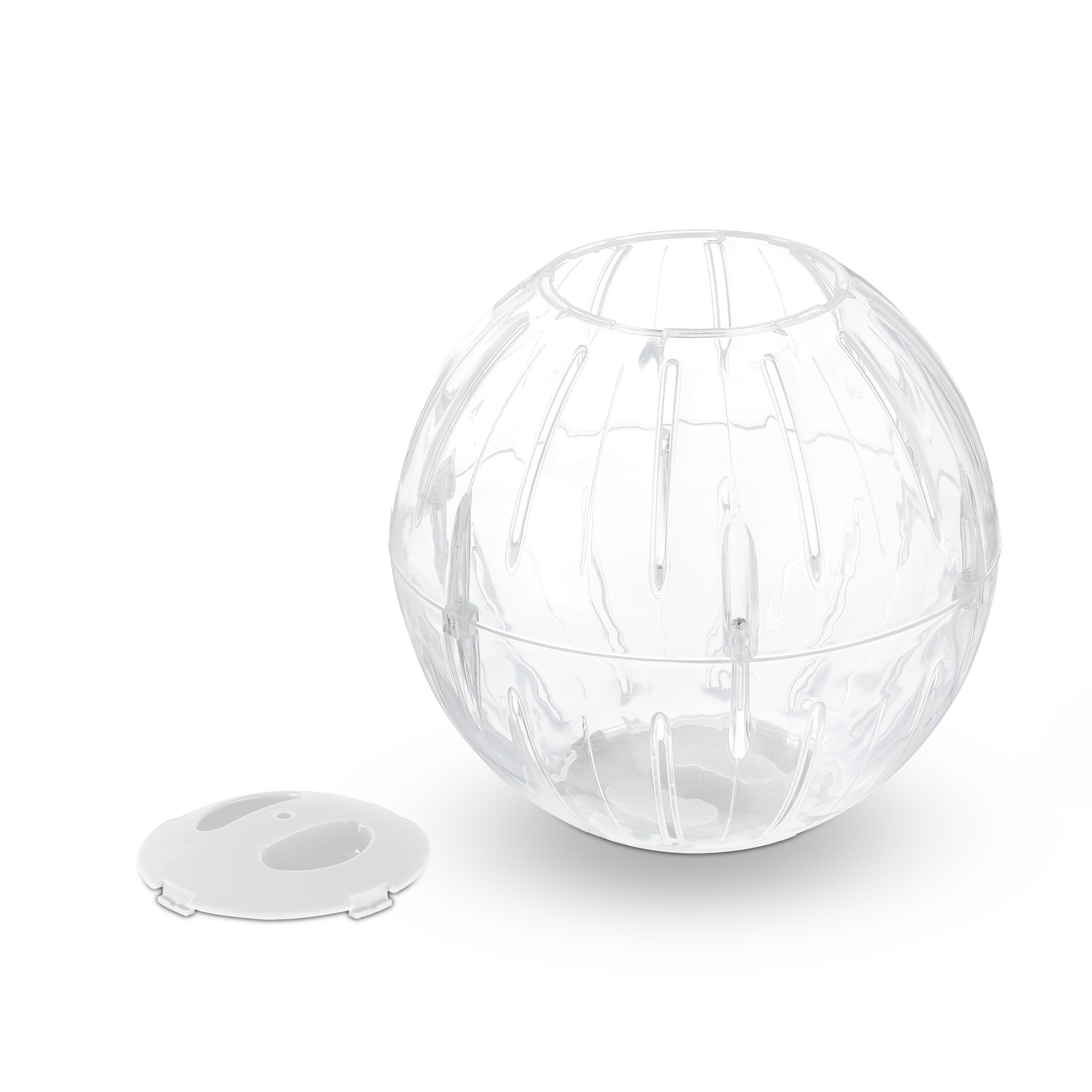 Palla per Criceti, Sfera da Ø 18,5 cm, Giocattolo per Topi, in Plastica, Hamster Ball, Trasparente Bianco, Relaxdays - 9