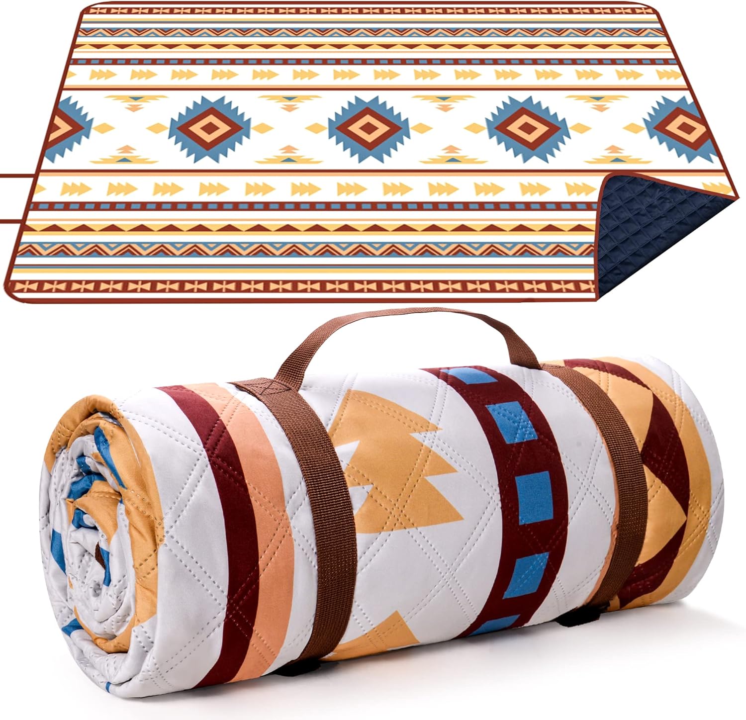 Couverture de pique-nique beige 200x200cm, tapis de plage imperméable sans sable, tapis de plage