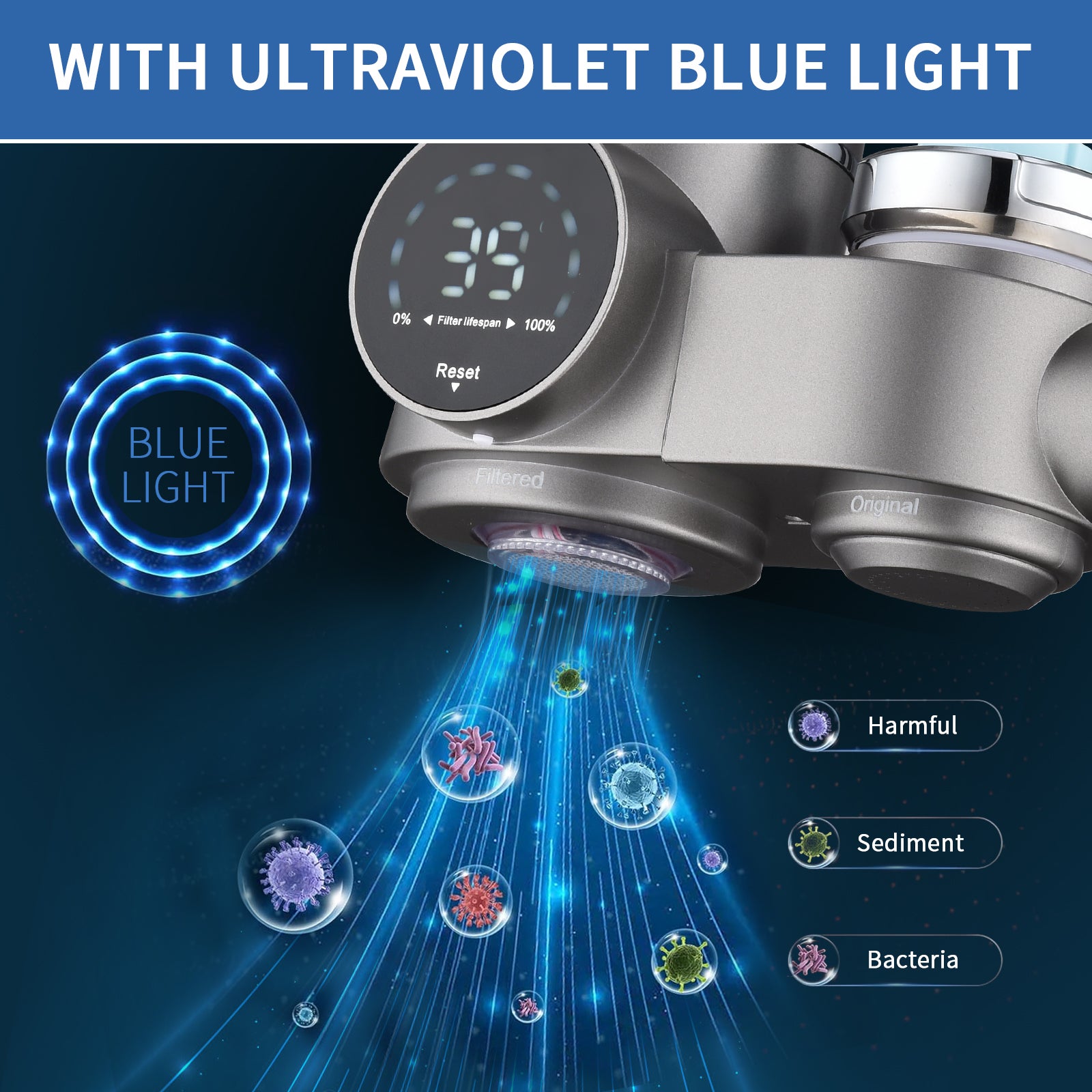 Sistema di filtraggio dell'acqua del rubinetto: filtra cloro, sedimenti, ossido, nitrati. Filtro alla spina,Adatto per rubinetteria - 6