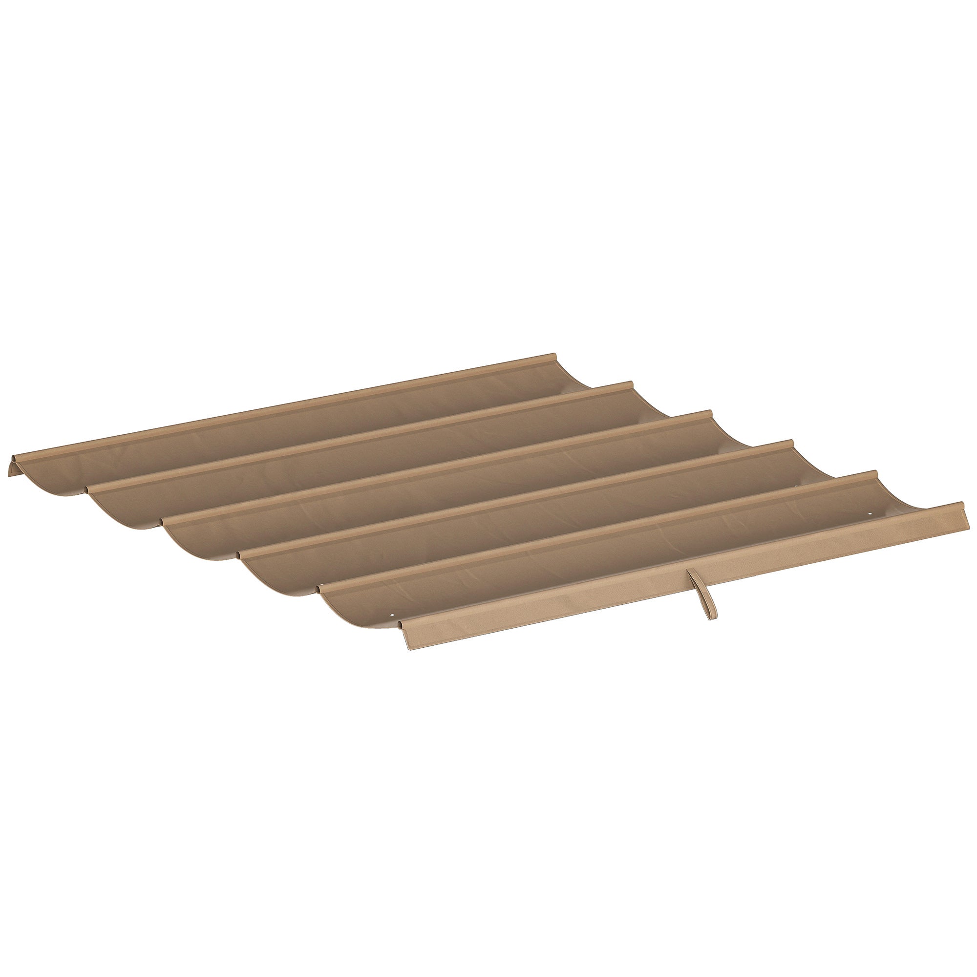 Techo de pérgola con 10 orificios de drenaje, poliéster 250x255 cm para 3x3 m, marrón claro - 2