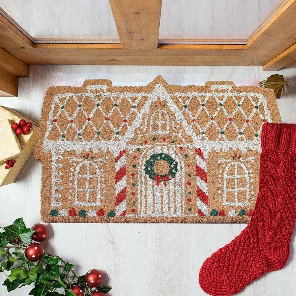 Tapis de bienvenue de Noël, paillasson intérieur et extérieur, décoration de porche, tapis doux antidérapant, décoration de Noël - 5
