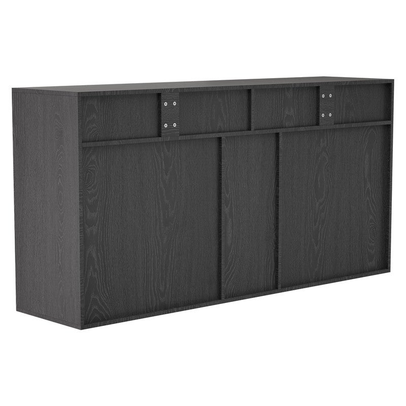HOMAVO Buffet Moderne avec 4 Tiroirs, 2 Portes et 2 Compartiments Ouverts – Meuble de Rangement - 6