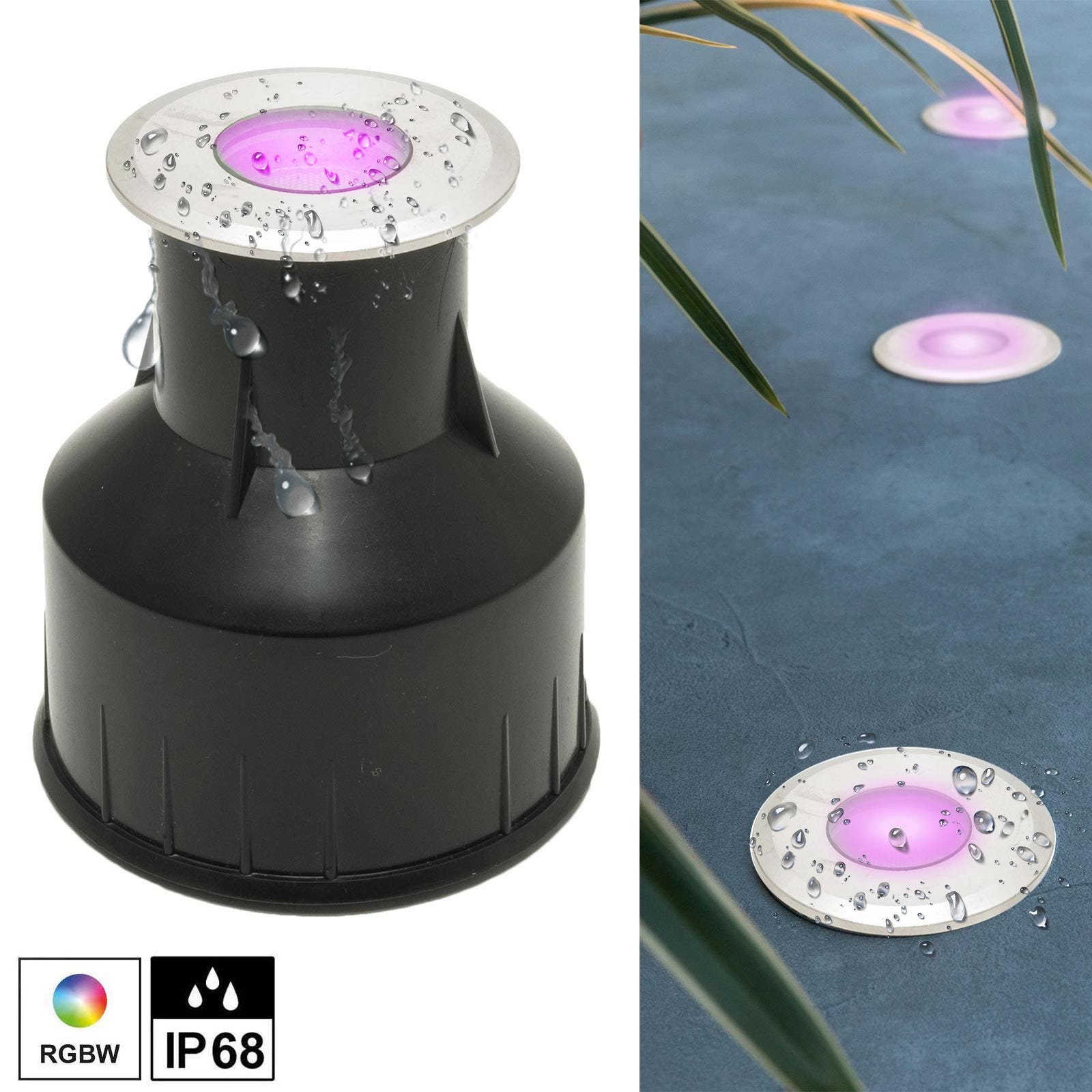 Projecteur LED multicolore réglable 4W RGB RGBW 24 Volts, IP68 ...