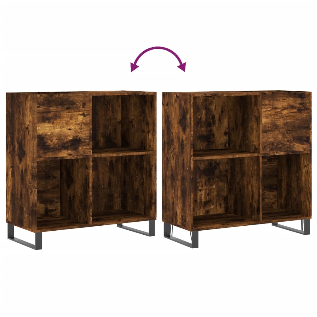Armário de discos em contraplacado de carvalho fumado 84,5x38x89 cm – ComfortXL - 7