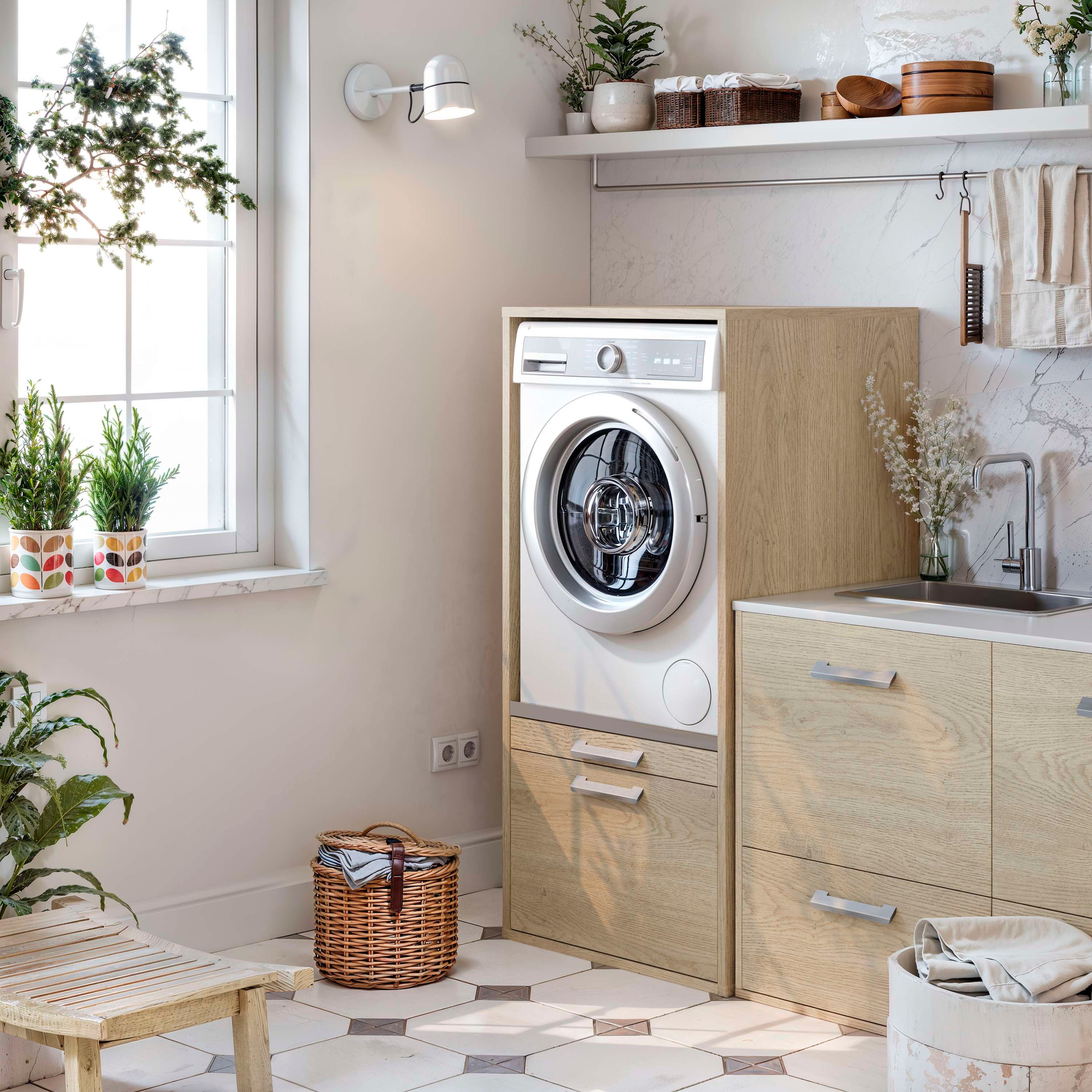 Mueble armario para lavadora T-BATH 67,2x144cm roble - 2