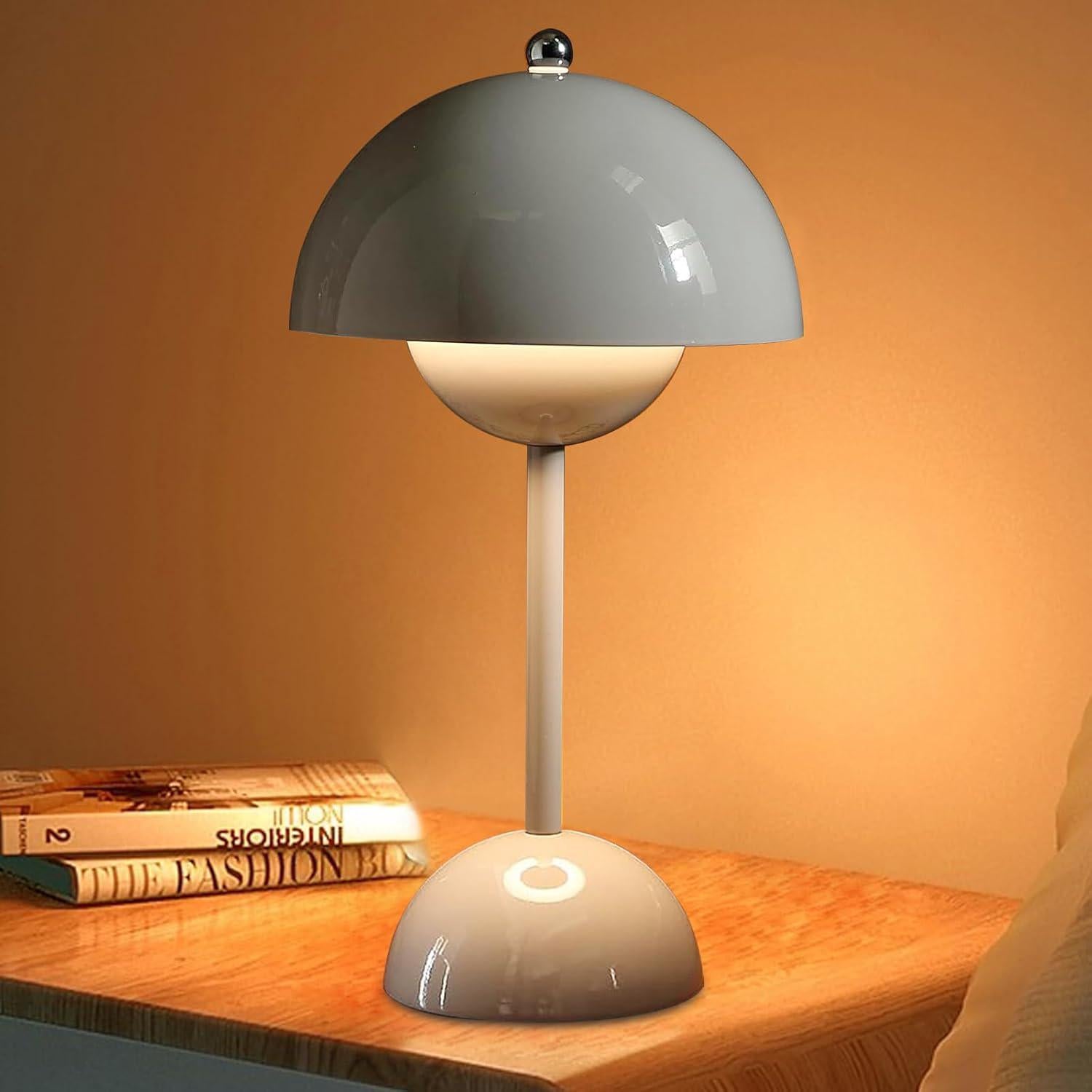 Lampa Grzybek, Bezprzewodowa Lampka Stołowa, Lampki Nocne LED, Akumulatorowa Lampa Atmosferyczna z 3 Trybami Jasności, do Dekoracji Wnętrz